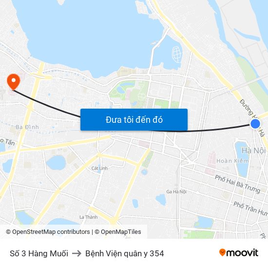 Số 3 Hàng Muối to Bệnh Viện quân y 354 map