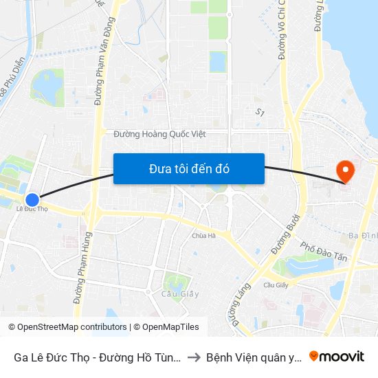Ga Lê Đức Thọ - Đường Hồ Tùng Mậu to Bệnh Viện quân y 354 map