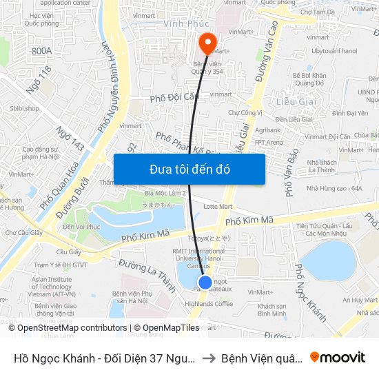 Hồ Ngọc Khánh - Đối Diện 37 Nguyễn Chí Thanh to Bệnh Viện quân y 354 map