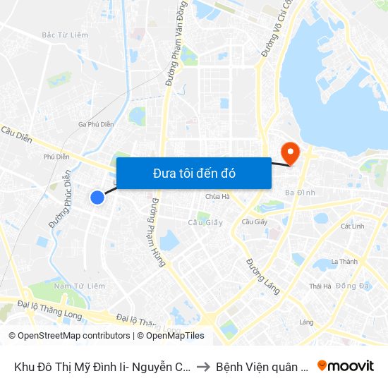 Khu Đô Thị Mỹ Đình Ii- Nguyễn Cơ Thạch to Bệnh Viện quân y 354 map
