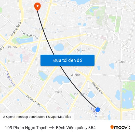 109 Phạm Ngọc Thạch to Bệnh Viện quân y 354 map