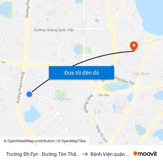 Trường Đh Fpt - Đường Tôn Thất Thuyết to Bệnh Viện quân y 354 map