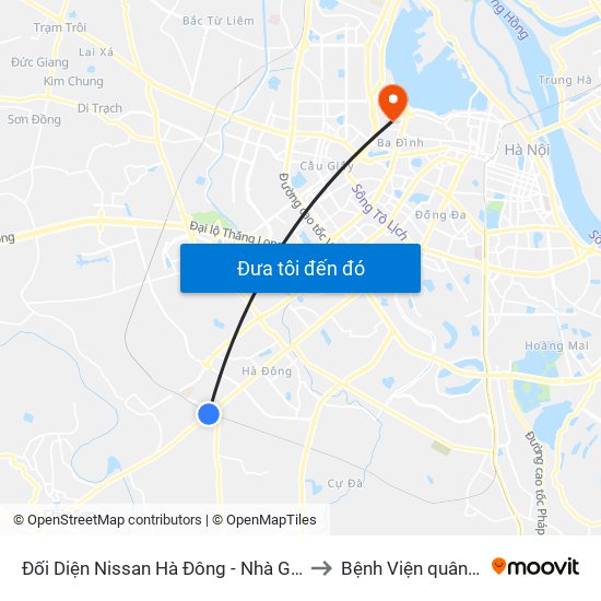 Đối Diện Nissan Hà Đông - Nhà Ga Văn Khê to Bệnh Viện quân y 354 map