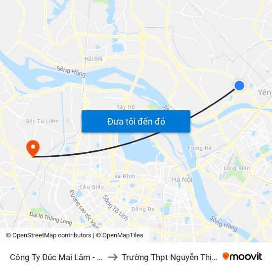 Công Ty Đúc Mai Lâm - Quốc Lộ 3 to Trường Thpt Nguyễn Thị Minh Khai map