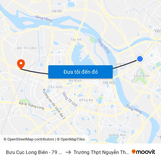 Bưu Cục Long Biên - 79 Ngô Gia Tự to Trường Thpt Nguyễn Thị Minh Khai map