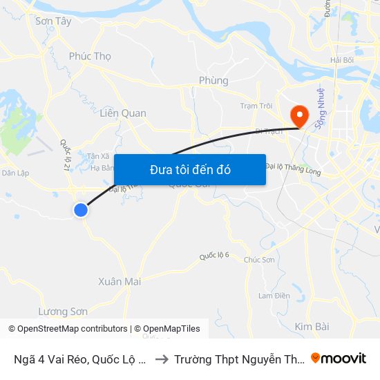 Ngã 4 Vai Réo, Quốc Lộ 21a - Đt446 to Trường Thpt Nguyễn Thị Minh Khai map