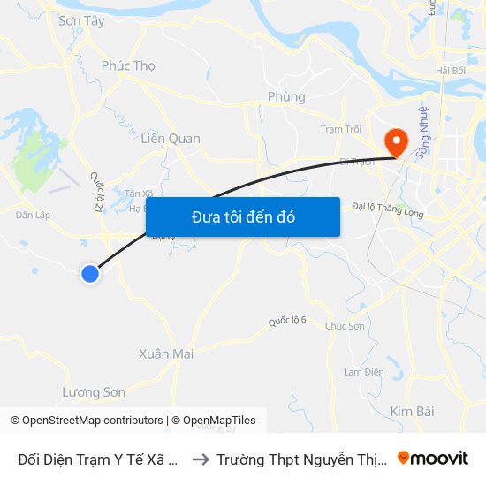 Đối Diện Trạm Y Tế Xã Đông Xuân to Trường Thpt Nguyễn Thị Minh Khai map