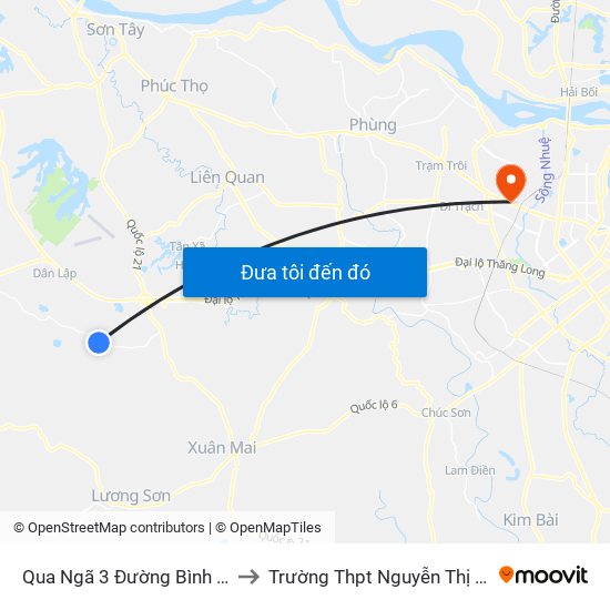 Qua Ngã 3 Đường Bình Sơn 30m to Trường Thpt Nguyễn Thị Minh Khai map