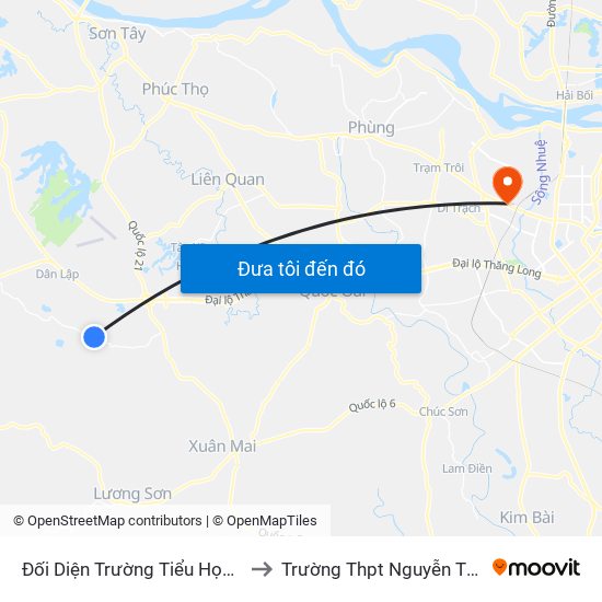 Đối Diện Trường Tiểu Học Tiến Xuân A to Trường Thpt Nguyễn Thị Minh Khai map