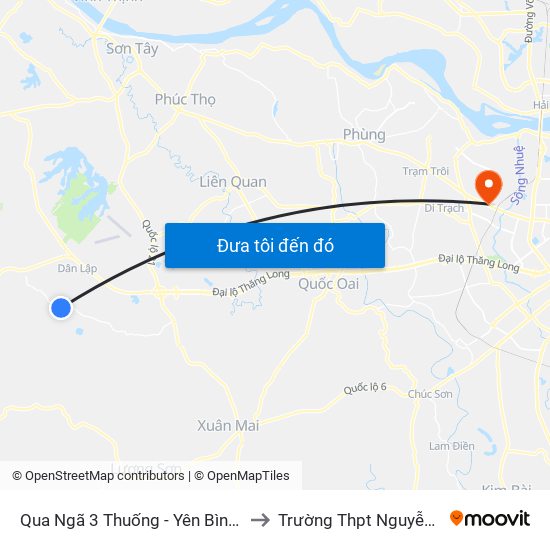 Qua Ngã 3 Thuống - Yên Bình - Thạch Thất 10m to Trường Thpt Nguyễn Thị Minh Khai map