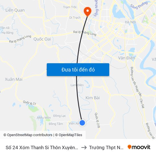 Số 24 Xóm Thanh Si Thôn Xuyên Dương, Xã Xuân Dương - Tỉnh Lộ 429 to Trường Thpt Nguyễn Thị Minh Khai map