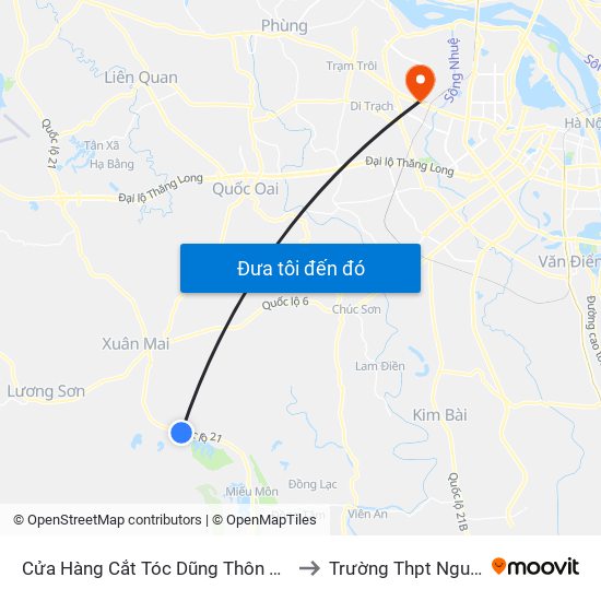 Cửa Hàng Cắt Tóc Dũng Thôn Nam Sơn - Đường Hồ Chí Minh to Trường Thpt Nguyễn Thị Minh Khai map