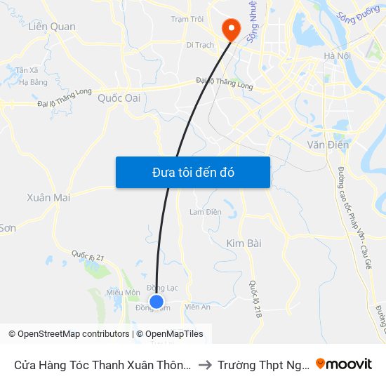 Cửa Hàng Tóc Thanh Xuân Thôn Đồng Mít, Đồng Tâm - Tỉnh Lộ 429 to Trường Thpt Nguyễn Thị Minh Khai map
