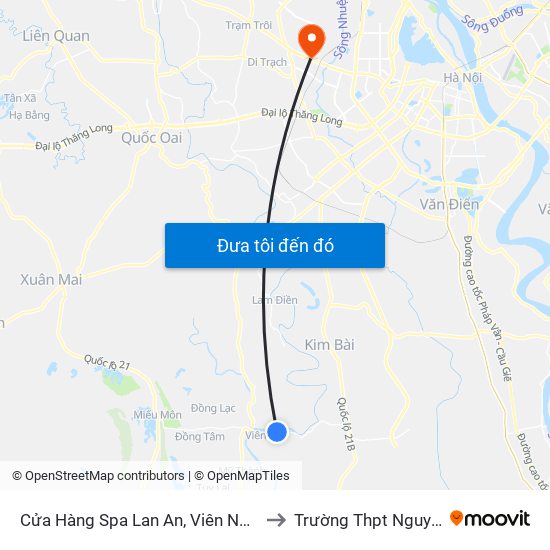 Cửa Hàng Spa Lan An, Viên Ngoại, Viên An - Tỉnh Lộ 429 to Trường Thpt Nguyễn Thị Minh Khai map