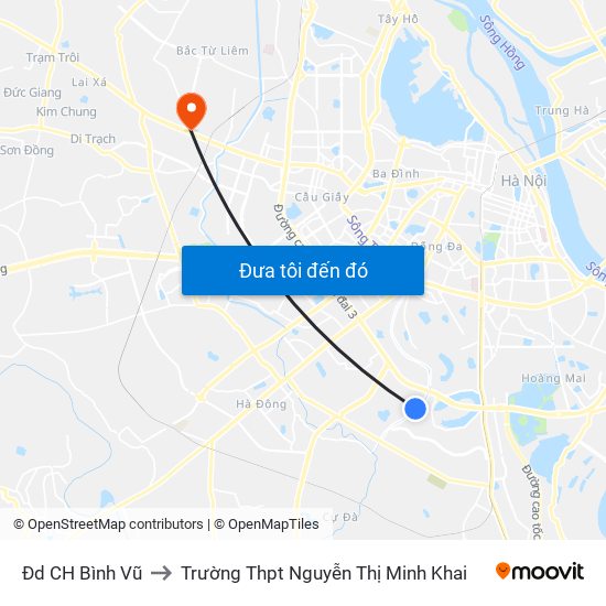 Đd CH Bình Vũ to Trường Thpt Nguyễn Thị Minh Khai map