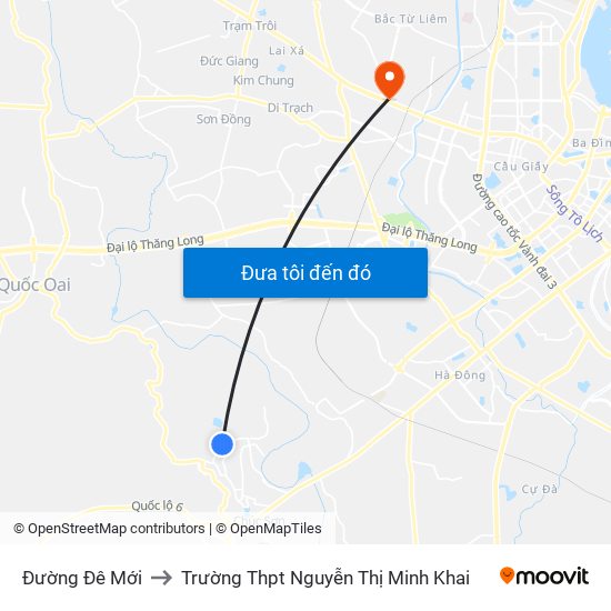 Đường Đê Mới to Trường Thpt Nguyễn Thị Minh Khai map