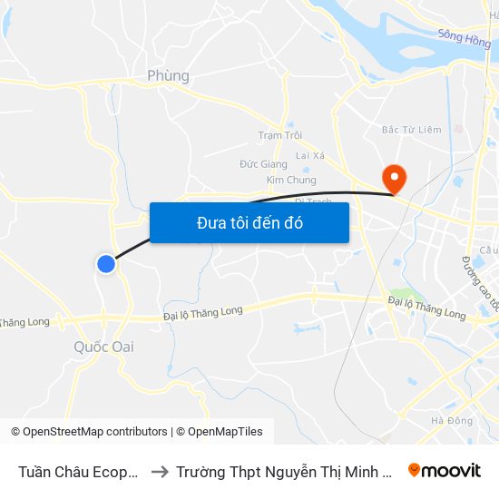 Tuần Châu Ecopark to Trường Thpt Nguyễn Thị Minh Khai map