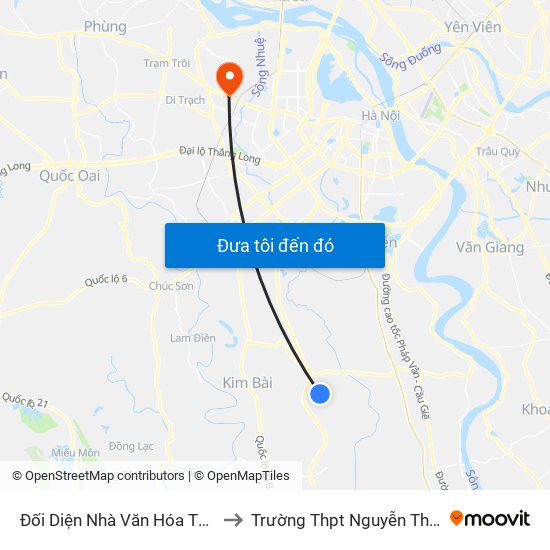 Đối Diện Nhà Văn Hóa Thôn Tam Đa to Trường Thpt Nguyễn Thị Minh Khai map