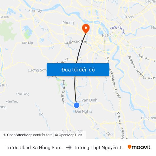 Trước Ubnd Xã Hồng Sơn Khoảng 50m to Trường Thpt Nguyễn Thị Minh Khai map