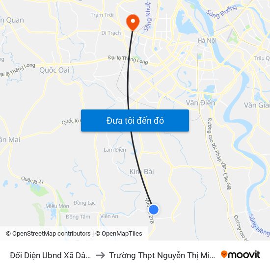 Đối Diện Ubnd Xã Dân Hòa to Trường Thpt Nguyễn Thị Minh Khai map