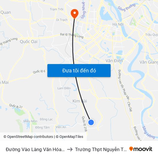 Đường Vào Làng Văn Hóa Thôn Tiên Lữ to Trường Thpt Nguyễn Thị Minh Khai map