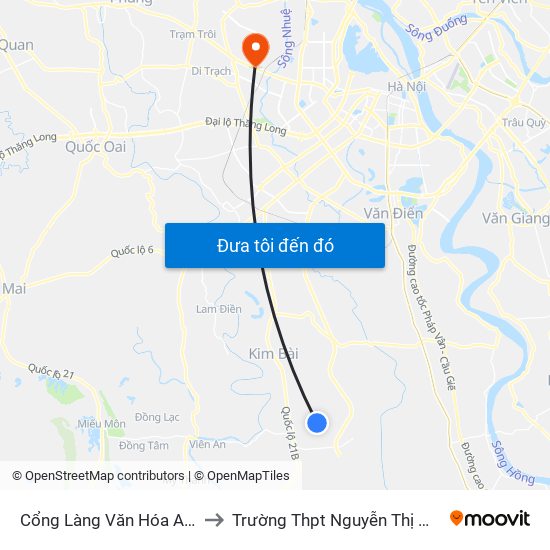 Cổng Làng Văn Hóa An Khoái to Trường Thpt Nguyễn Thị Minh Khai map