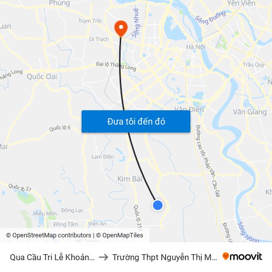 Qua Cầu Tri Lễ Khoảng 70m to Trường Thpt Nguyễn Thị Minh Khai map