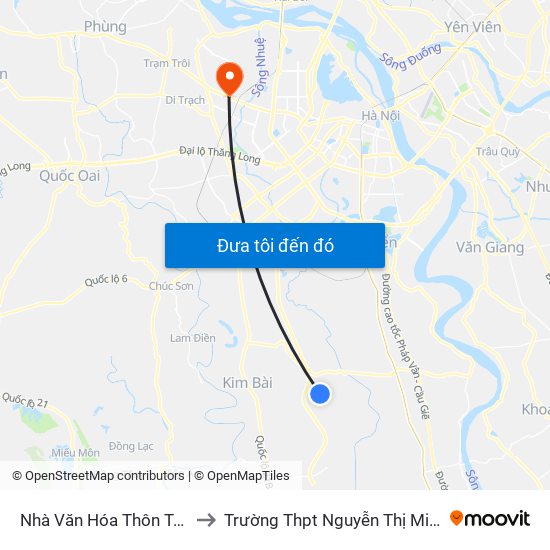 Nhà Văn Hóa Thôn Tam Đa to Trường Thpt Nguyễn Thị Minh Khai map