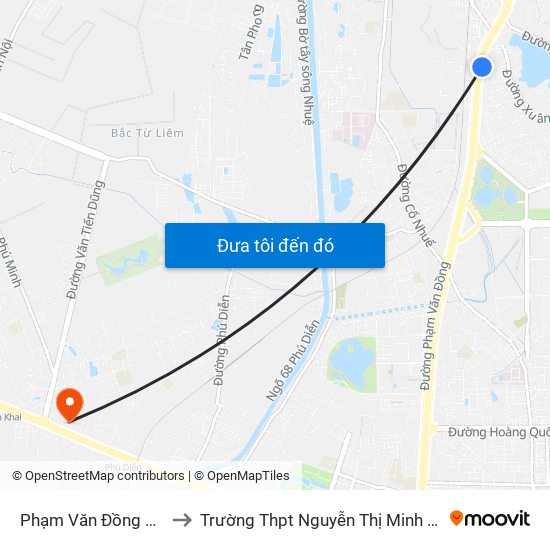 Phạm Văn Đồng 189 to Trường Thpt Nguyễn Thị Minh Khai map