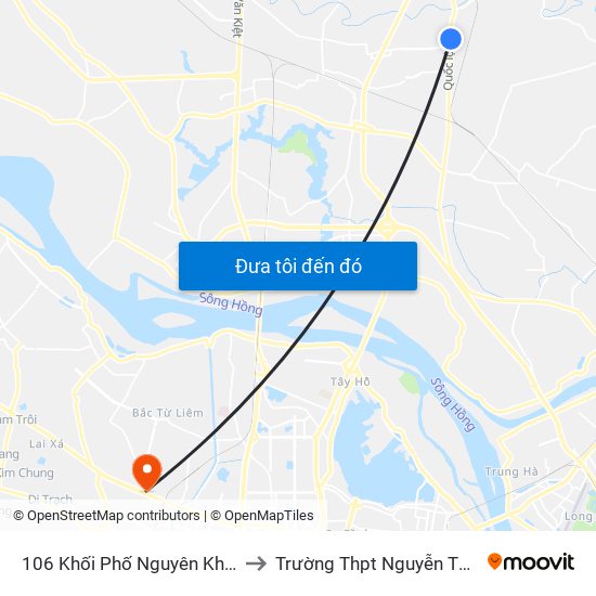 106 Khối Phố Nguyên Khê, Đông Anh to Trường Thpt Nguyễn Thị Minh Khai map