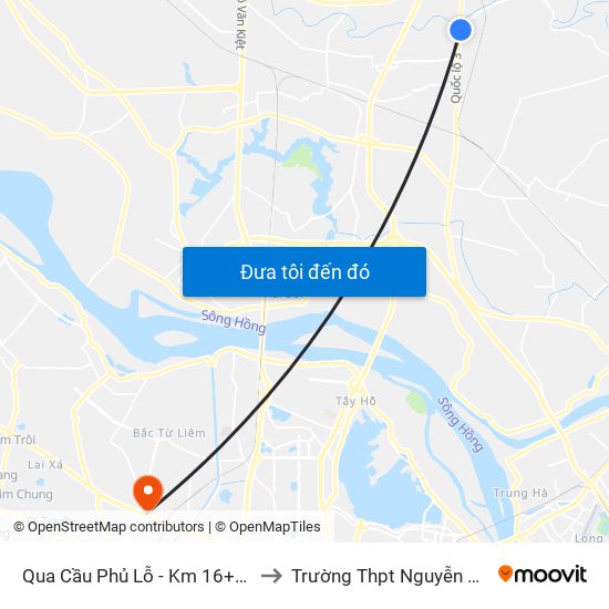 Qua Cầu Phủ Lỗ - Km 16+890 Quốc Lộ 3 to Trường Thpt Nguyễn Thị Minh Khai map