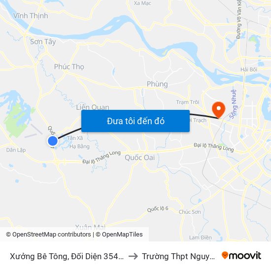 Xưởng Bê Tông, Đối Diện 354 Thạch Hòa Thạch Thất to Trường Thpt Nguyễn Thị Minh Khai map