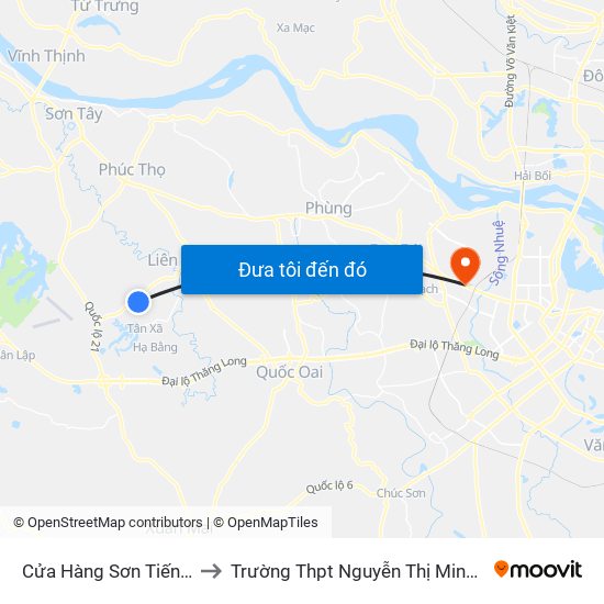 Cửa Hàng Sơn Tiến Đạt to Trường Thpt Nguyễn Thị Minh Khai map