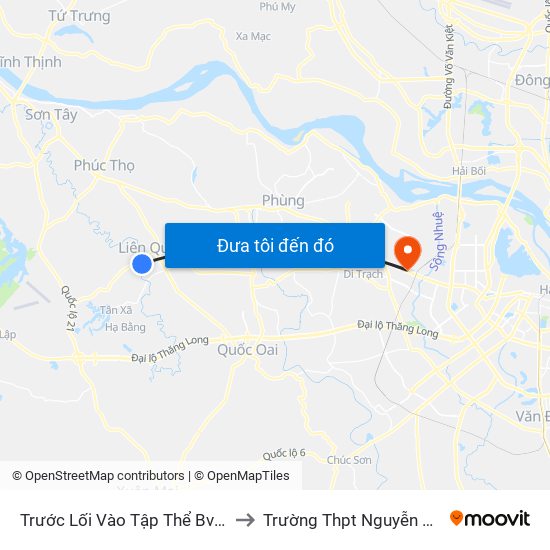 Trước Lối Vào Tập Thể Bvđk Thạch Thất to Trường Thpt Nguyễn Thị Minh Khai map