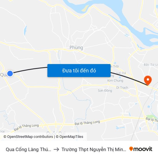 Qua Cổng Làng Thúy Lai to Trường Thpt Nguyễn Thị Minh Khai map