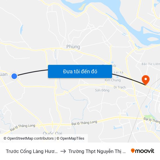 Trước Cổng Làng Hương Ngải to Trường Thpt Nguyễn Thị Minh Khai map