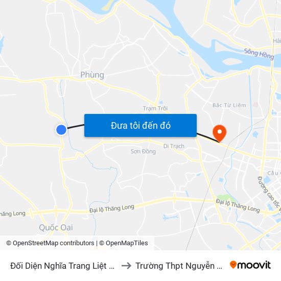 Đối Diện Nghĩa Trang Liệt Sỹ Xã Liên Hiệp to Trường Thpt Nguyễn Thị Minh Khai map