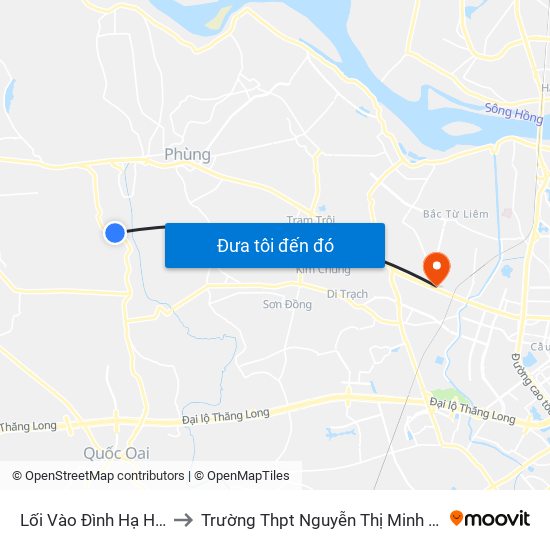 Lối Vào Đình Hạ Hiệp to Trường Thpt Nguyễn Thị Minh Khai map