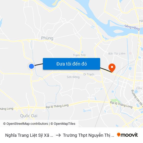 Nghĩa Trang Liệt Sỹ Xã Liên Hiệp to Trường Thpt Nguyễn Thị Minh Khai map