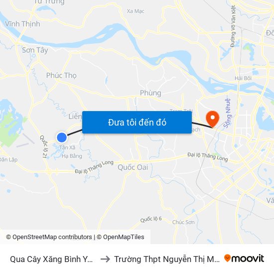 Qua Cây Xăng Bình Yên 50m to Trường Thpt Nguyễn Thị Minh Khai map