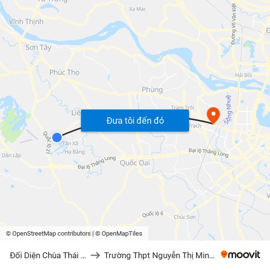 Đối Diện Chùa Thái Bình to Trường Thpt Nguyễn Thị Minh Khai map