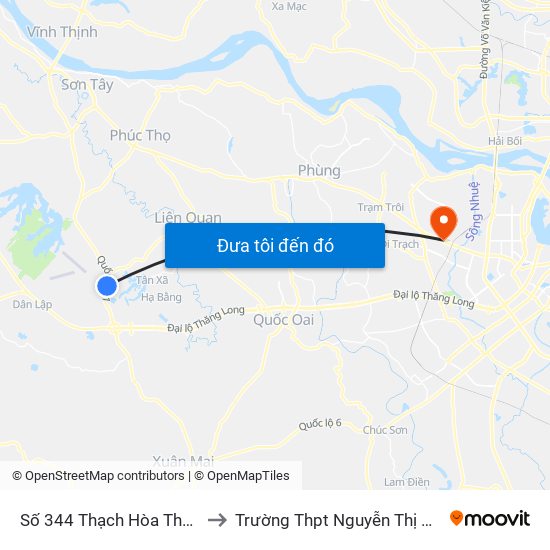 Số 344 Thạch Hòa Thạch Thất to Trường Thpt Nguyễn Thị Minh Khai map