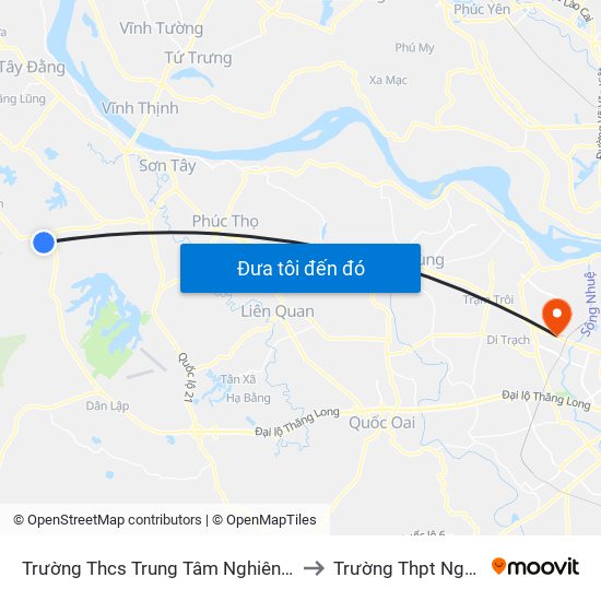 Trường Thcs Trung Tâm Nghiên Cứu Bò Và Đồng Cỏ Ba Vì, Đt87 to Trường Thpt Nguyễn Thị Minh Khai map