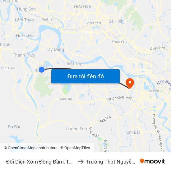 Đối Diện Xóm Đồng Đầm, Thôn 6, Ba Trại, Ba Vì to Trường Thpt Nguyễn Thị Minh Khai map