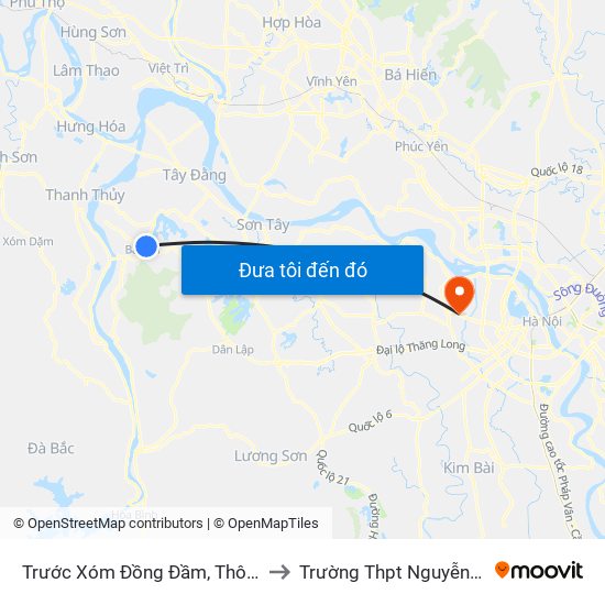 Trước Xóm Đồng Đầm, Thôn 6, Ba Trại, Ba Vì to Trường Thpt Nguyễn Thị Minh Khai map