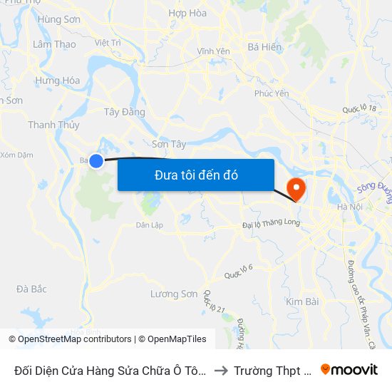 Cửa Hàng Quán Café Đậm, Thôn 6, Tam Uy, Ba Trại, Ba Vì to Trường Thpt Nguyễn Thị Minh Khai map