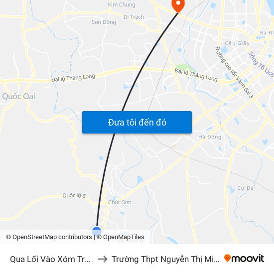 Qua Lối Vào Xóm Trại 50m to Trường Thpt Nguyễn Thị Minh Khai map