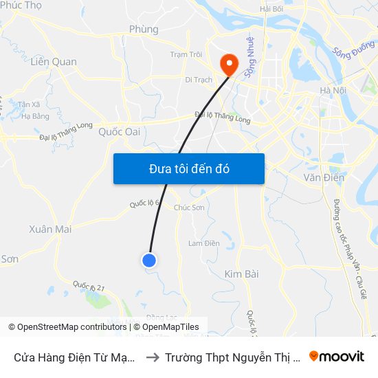 Cửa Hàng Điện Từ Mạnh Cường to Trường Thpt Nguyễn Thị Minh Khai map