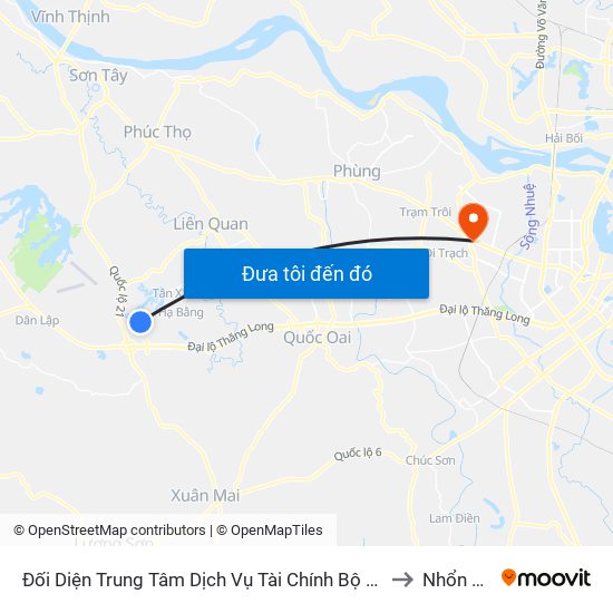 Đối Diện Trung Tâm Dịch Vụ Tài Chính Bộ Tài Chính to Nhổn City map