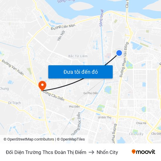 Đối Diện Trường Thcs Đoàn Thị Điểm to Nhổn City map